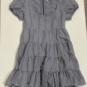Likely Women’s Gingham Dress. Navy and white